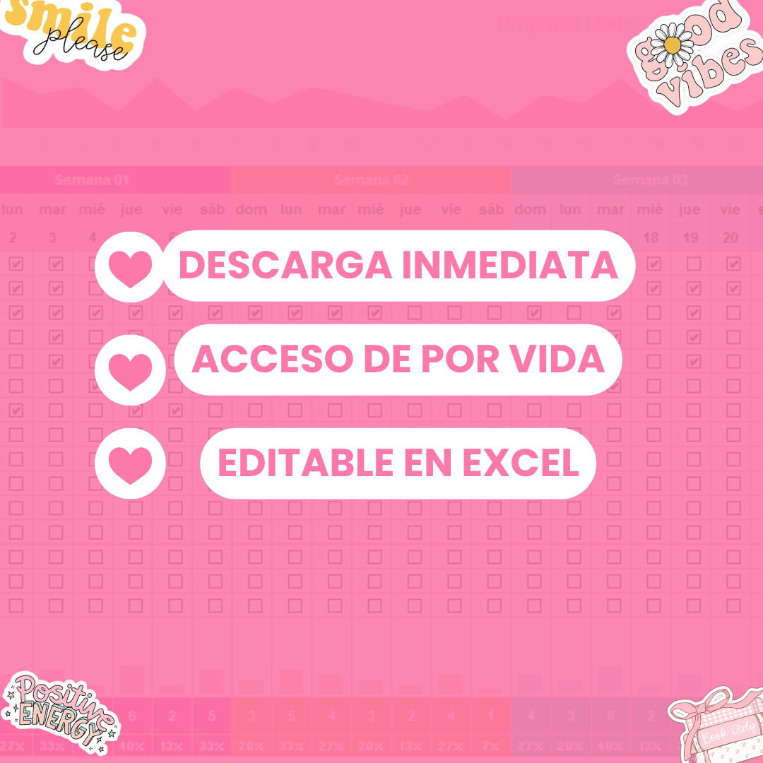 Tracker de Hábitos Editable en Excel
